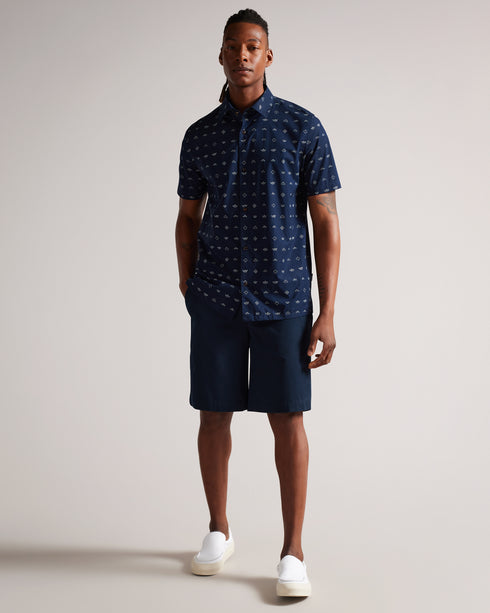 <P>Ss Paper Boat Print Shirt</P>